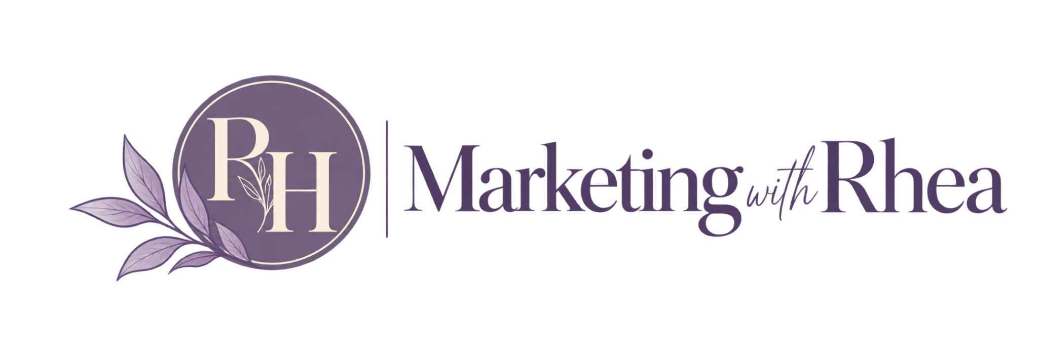 Marketing with Rhea botanical logo
